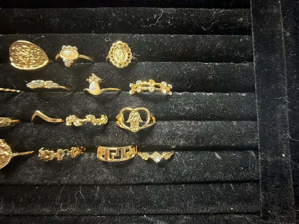 Gold Tone Fashion Ring Set 15-Piece Assorted Styles